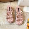 Summer Concise Open Toe Women Slippers Fashion Platform Wedges Heel Shoes Beach Dress Female Slides