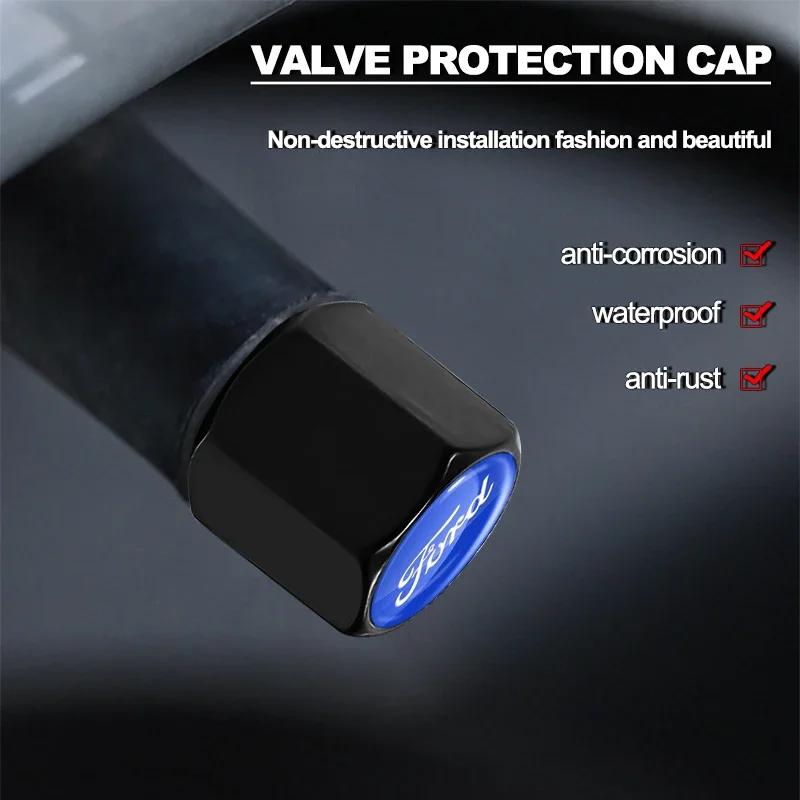 BLOD4 Car Tire Wheel Valve Caps Cover Suede Car Key Chain Ring Keychain for Ford focus Fiesta EcoSport ESCORT ranger Car Accessories