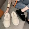 Белые Сяосянфэн теплые и плюшевые туфли на толстой подошве для женской верхней одежды 2025 новые зимние туфли Мэри Джейн на мягкой подошве