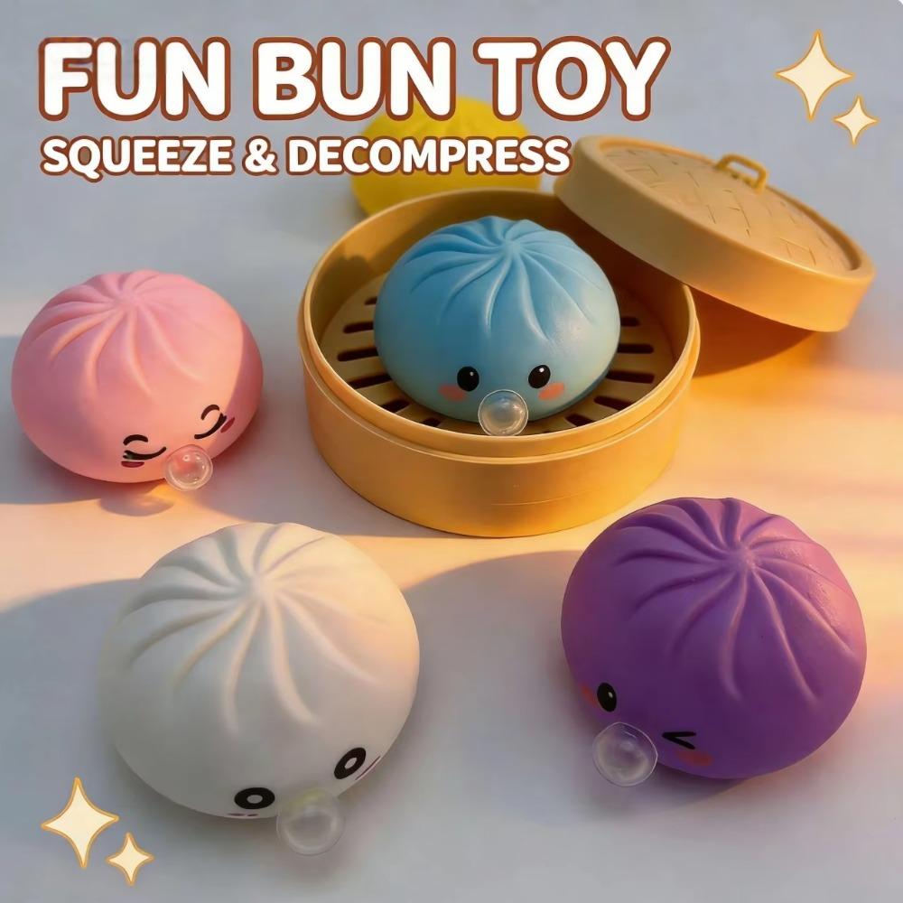 1pc Soft Decompression Squeeze Fidget Steamed Stuffed Bun Squishy Pinch  Relaxation Tool