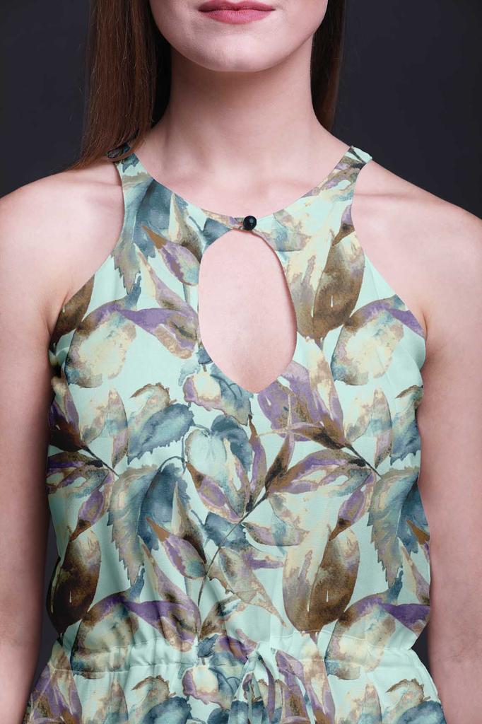 Bimba Платье макси из женское без рукавов с круглым вырезом и разрезами по бокам