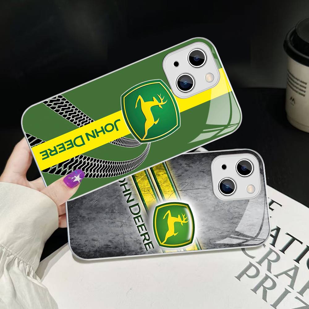 Зеленый Грузовик J-John Трактор D-Deeres Закаленное Стекло Для Iphone 14 13 12 11 Pro Mini XS MAX 14Plus X XS XR Чехол