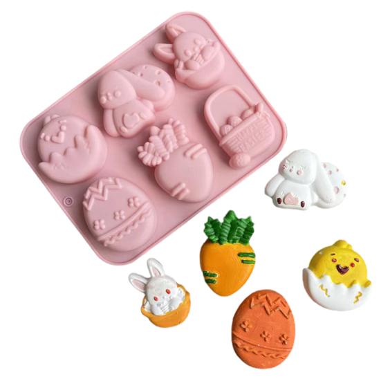 Силиконовая форма для пасхального кролика, 3D форма для яиц, шоколада, пищевая форма, не содержащая бисфенола А, термостойкая форма для желейного пудинга