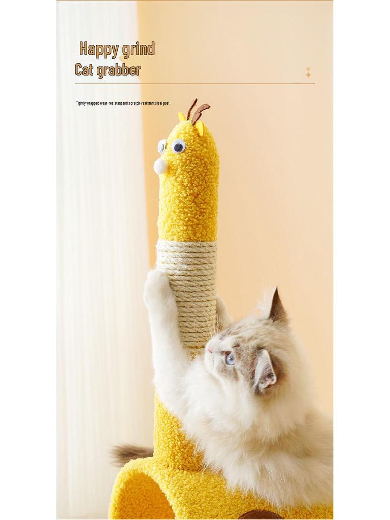 Space-Saving Cat Tree with Bed & Scratching Post for Small Apartments