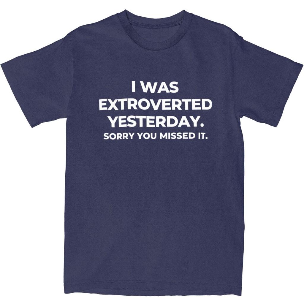 Vintage T-Shirt Introvert Cotton T Shirts Funny Sayings Trendy Cool Tshirt for Men Summer Awesome Casual Short Sleeves Tops