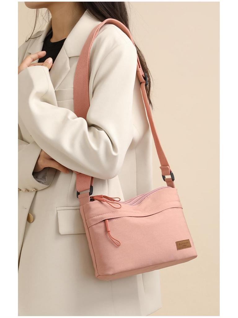 Легкая женская нейлоновая водонепроницаемая сумка кроссбоди - Повседневная, многослойная, портативная, модная маленькая квадратная сумка