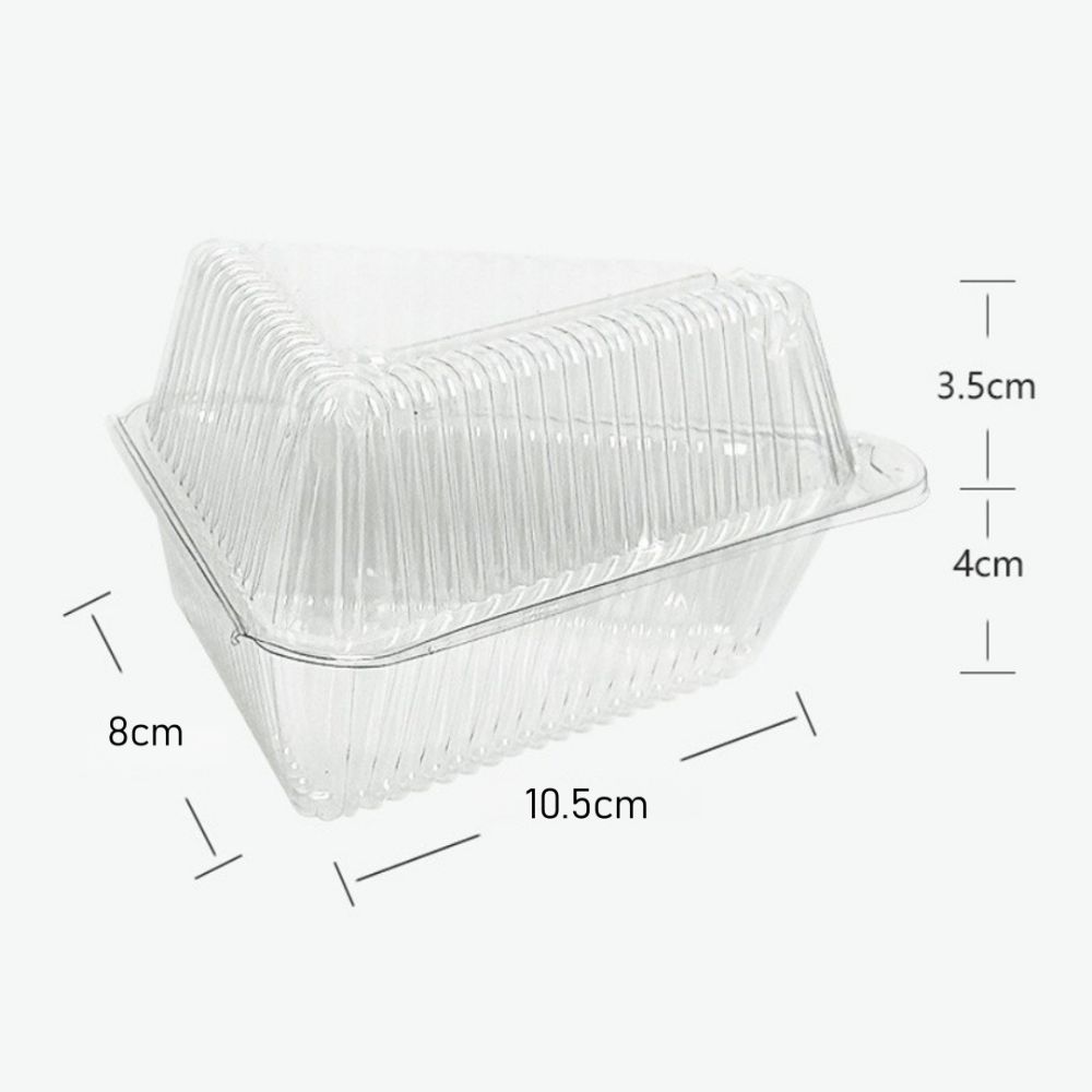 50 шт. ПЭТ пластиковых контейнеров для кусочков торта, одноразовые коробки для упаковки пирогов, контейнеры для десертов, для использования в пекарнях