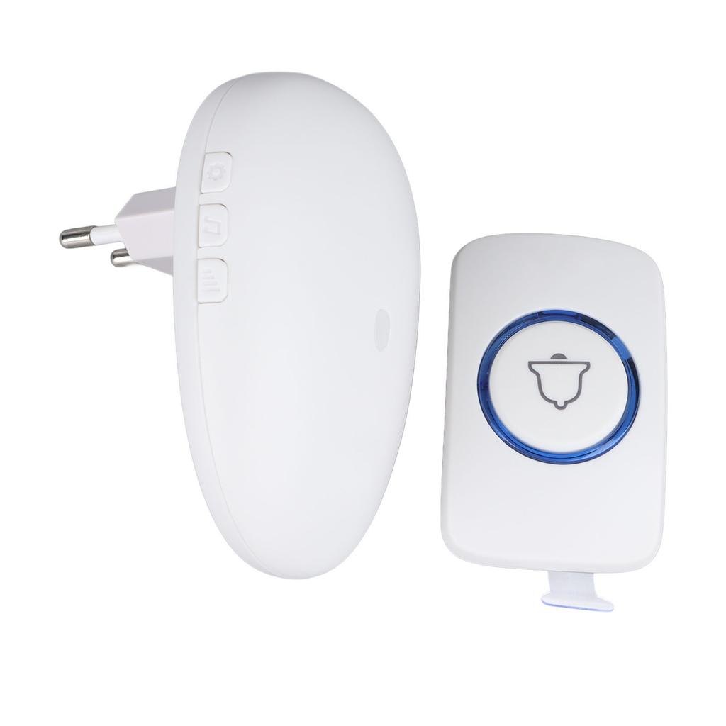 Wireless Doorbell Four Color Lights 0.5W 57 Ringtones Plug Type Cordless Door Bell