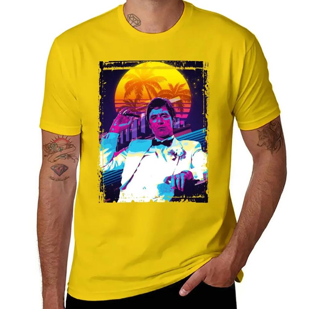 Classic Cinema Art: Scarface Movie Print Featuring Al Pacino T-Shirt customs boys whites workout shirts for men