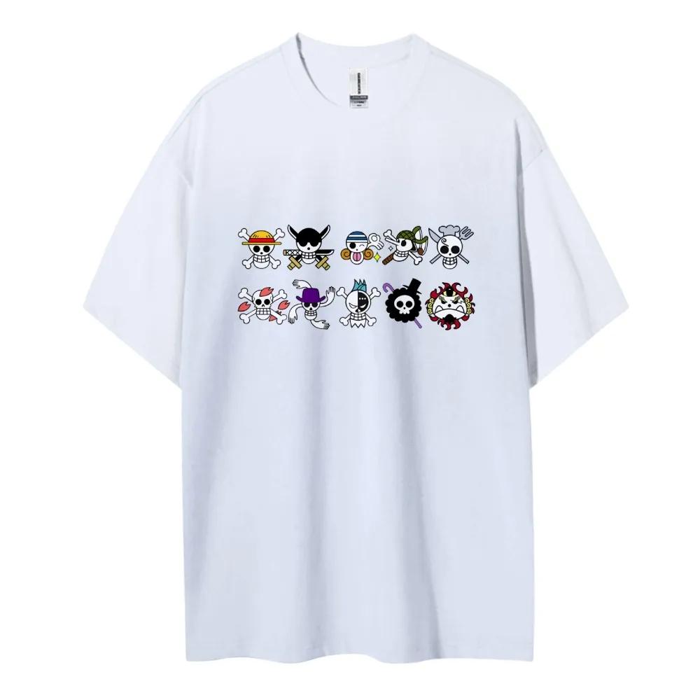 ONE PIECE Короткий рукав Мужские и Женские Один Стиль Удобный Короткий рукав Одежда для Пар Повседневный Короткий рукав Популярный