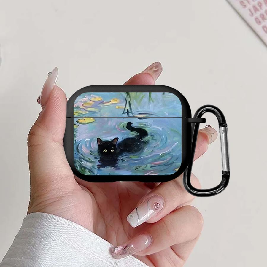 Чехол для наушников Cover Case Для Airpods 3 2 Pro3 Pro2 Pro 1 4 Черный Кот