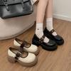 Одиночные туфли повседневные ретро толстый каблук платформа Мэри Джейн маленькие кожаные туфли женские