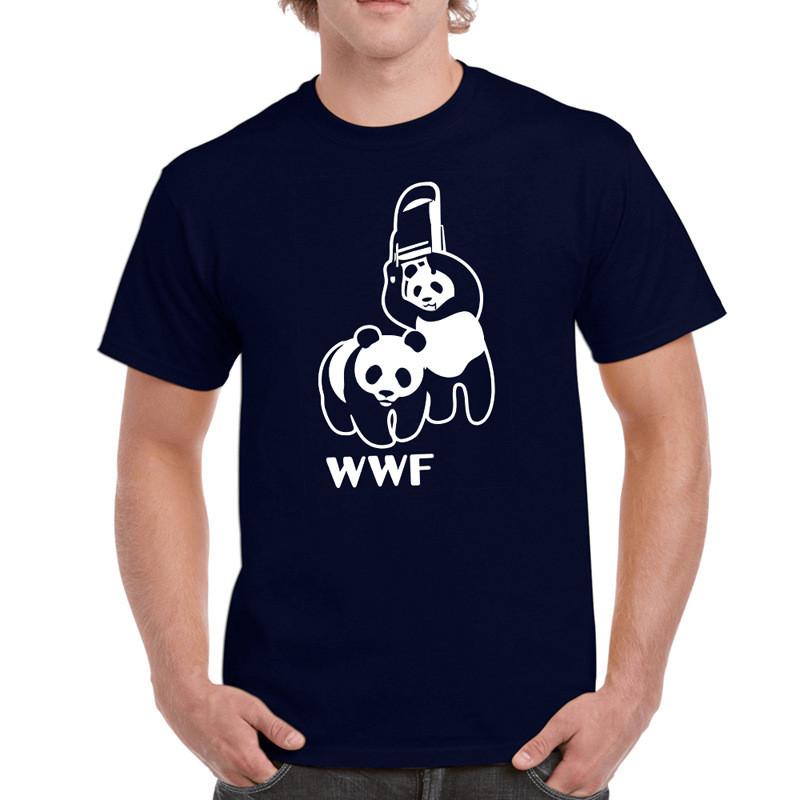 Mens Fashion New Wwf Panda Tshirt Funny Humor Crew Neck Short Sleeve Tee