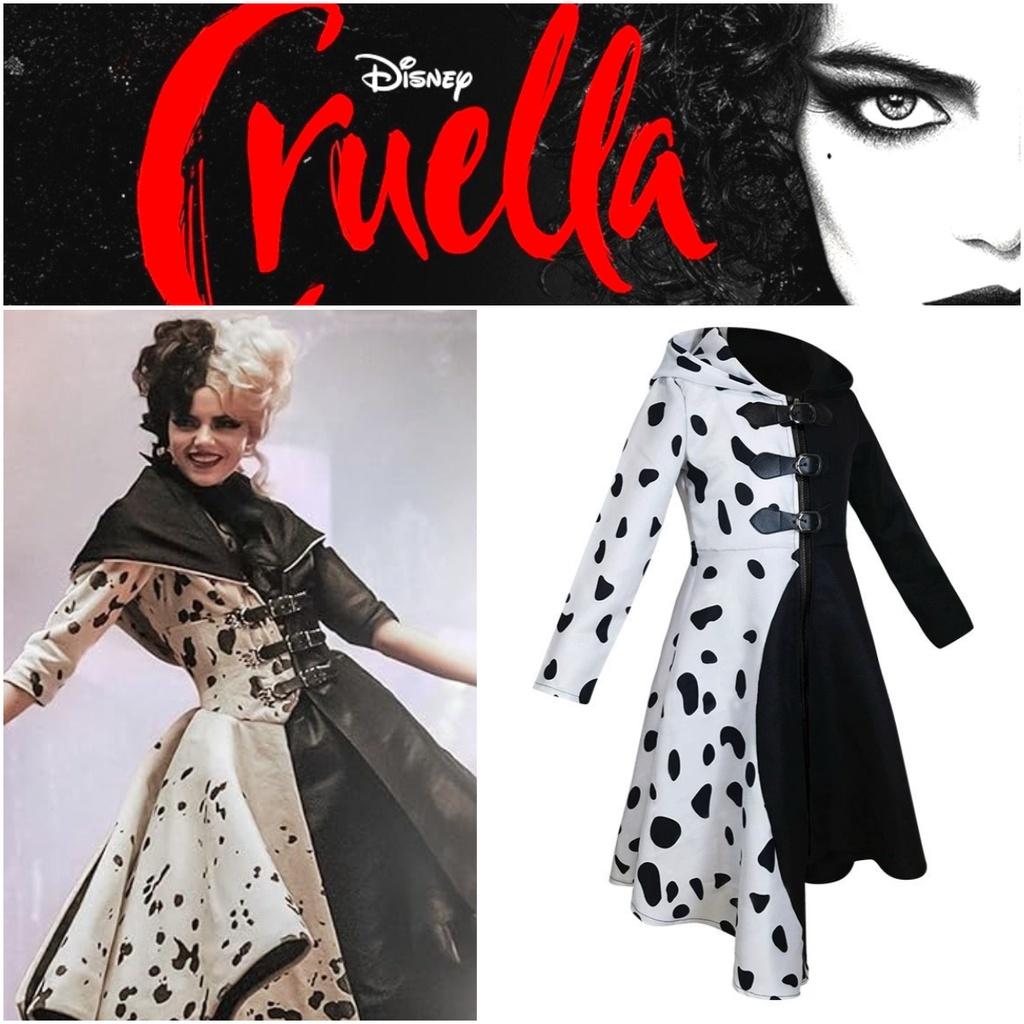 Cosplay Dress Inspired By 101 Dalmatians Black And White Witch Cruella De Vil