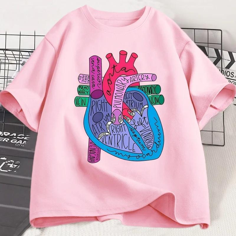 Heart Anatomy T Shirt Unisex Unisex Doctor Cardiologist TShirt Nursing Tees Causal Short Sleeve Round Neck Tshirt Clothing