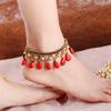 4 Colors Women Vintage Nature Stone Anklets Chains ,New Handmade Braided Ethnic Foot Chains ,Fashion Brass Bells Ethnic Anklets