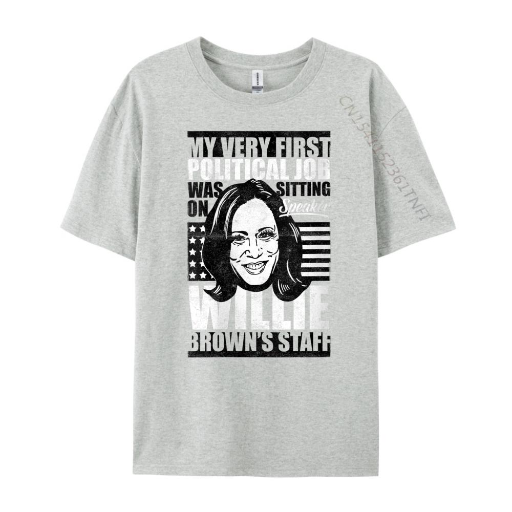 Womens Anti Biden Kamala Harris First Job Willie Brown Female Vp Black T Shirt TShirts Easter Sunday