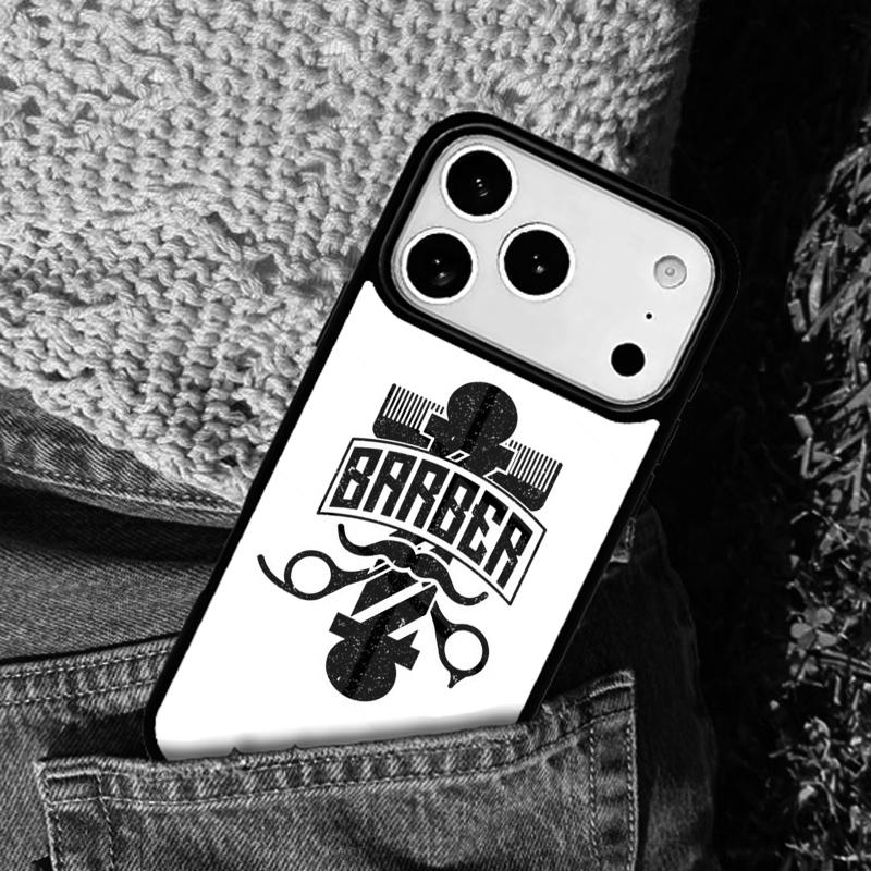 Barber Stripes Scissors Phone Case Cover for IPhone 11 12 13 14 15 16e 17 Pro Max Coque for IPhone 17 Air