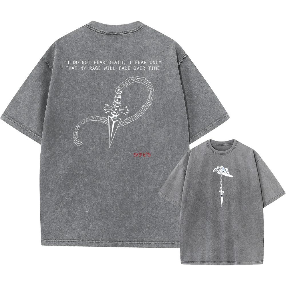 Hunter X Hunter Vintage Graphic TShirt Washed Cotton Hip Hop Tee Unisex