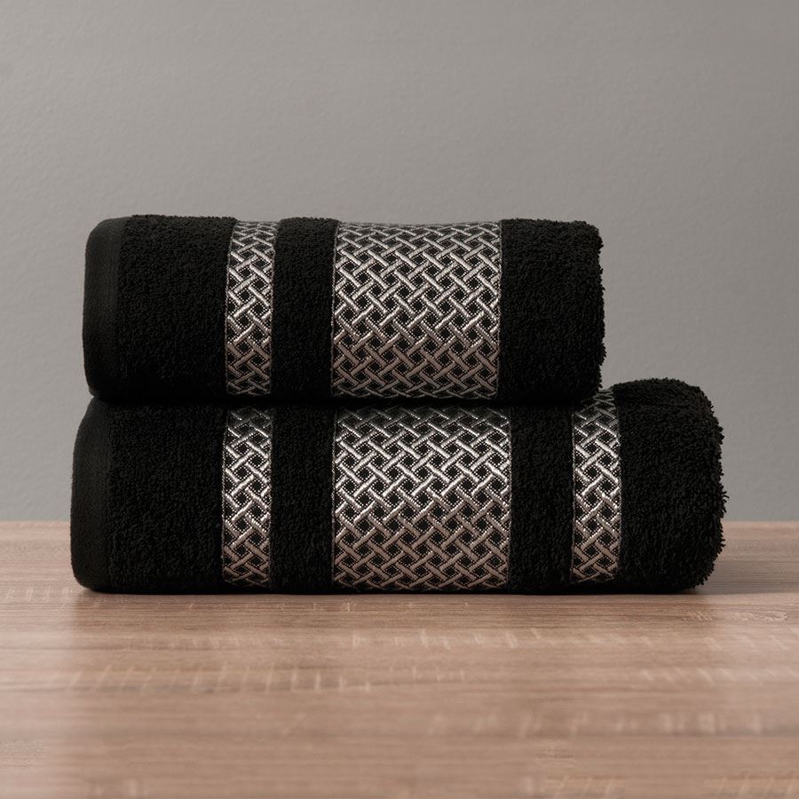 Lionel - Terry Towel - 70X140 - Black and Silver