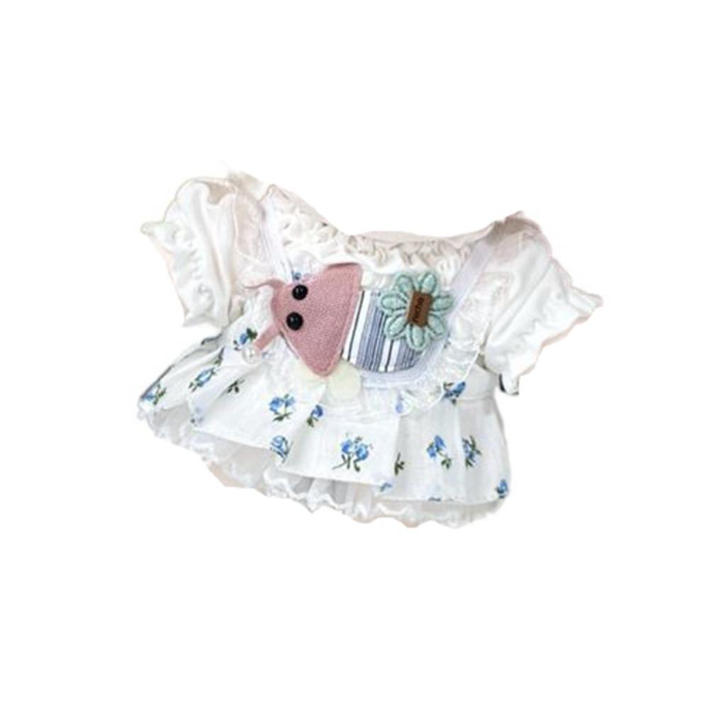 Lovely Design 20cm Cotton Doll Clothes Washable Retro Style Idol Dolls Cartoon Pattern Skirt Soft Texture Cute