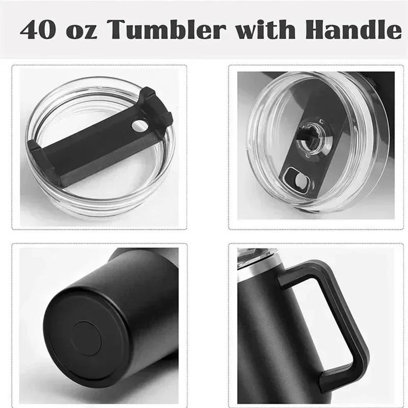 40 унций 304 Стальная Термобутылка для Воды Термокружка для Кофе в Машину Холодные Кружки Термос с Ручкой и Соломкой Для Спорта