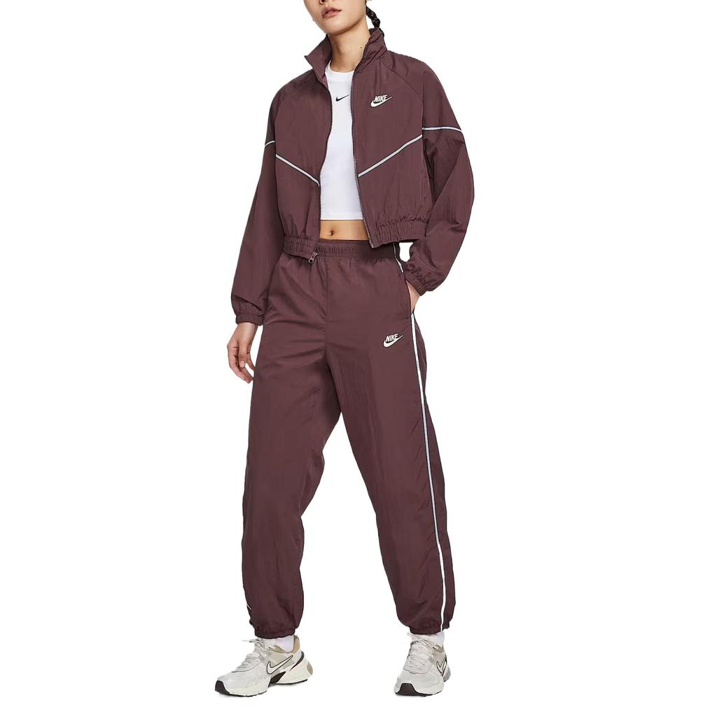 Nike Спортивные брюки Windrunner Burgundy Crush женские тканые IM8032-652