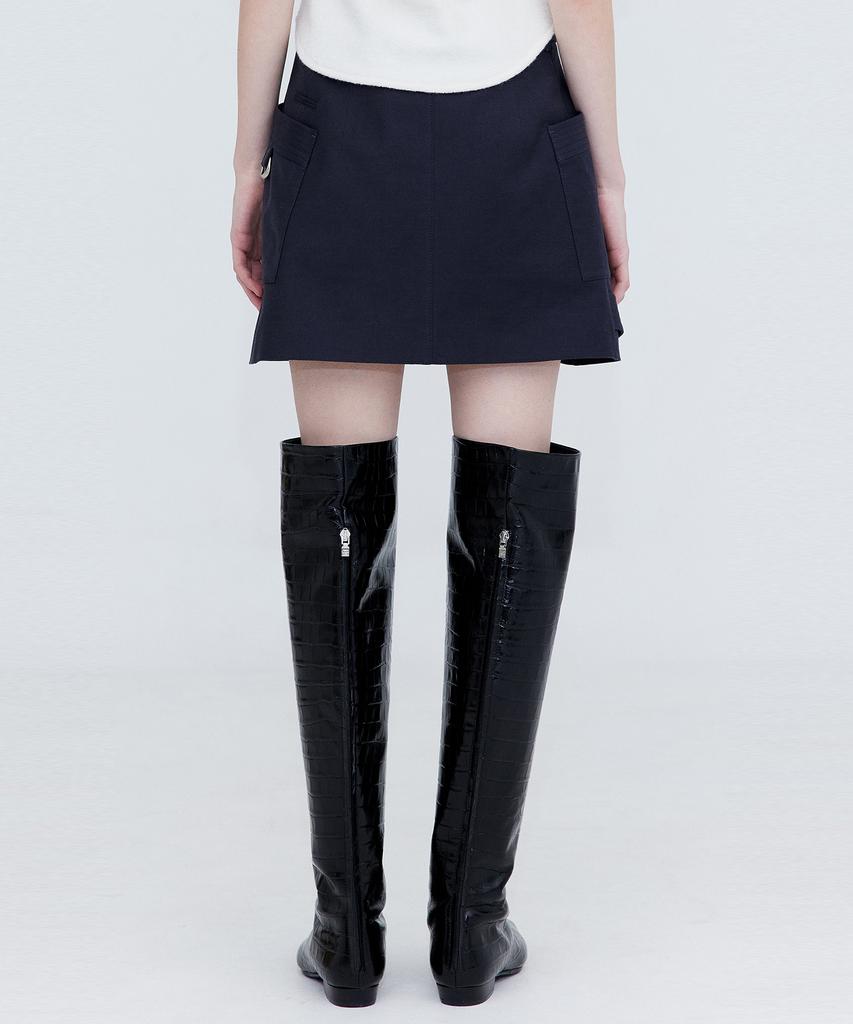 Bundercammer Cotton Cargo Mini Skirt_Charcoal