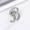 High-Precision Electroplated Vintage Alloy Brooch with Rhinestones