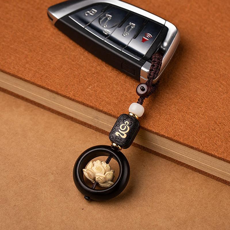 Буддизм Цветок Лотоса Брелок Аксессуары Деревянный Будда Счастливый Брелок Подвеска Автомобильная Сумка Брелок Буддийский Подарок