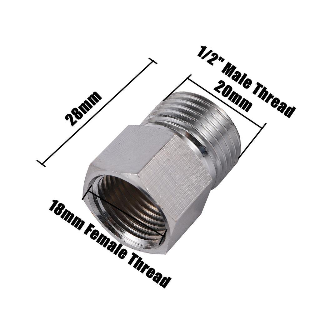 Silver M18 To 1/2" 3/4" Male Thread Adapter 18mm Thread Connector For Faucet Conversion Repair Tap Pump Purifier Accessories