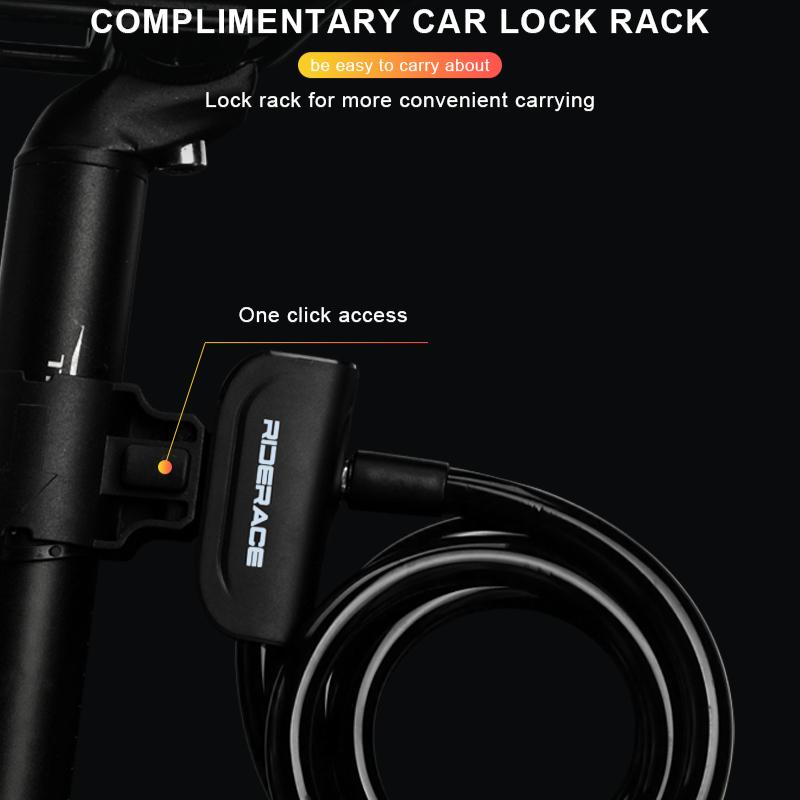 RIDERACE Велосипедный тросовый замок для горного велосипеда Портативный противоугонный кольцевой замок Высокая безопасность для скутера Электрический велосипед Шоссейный велоспорт