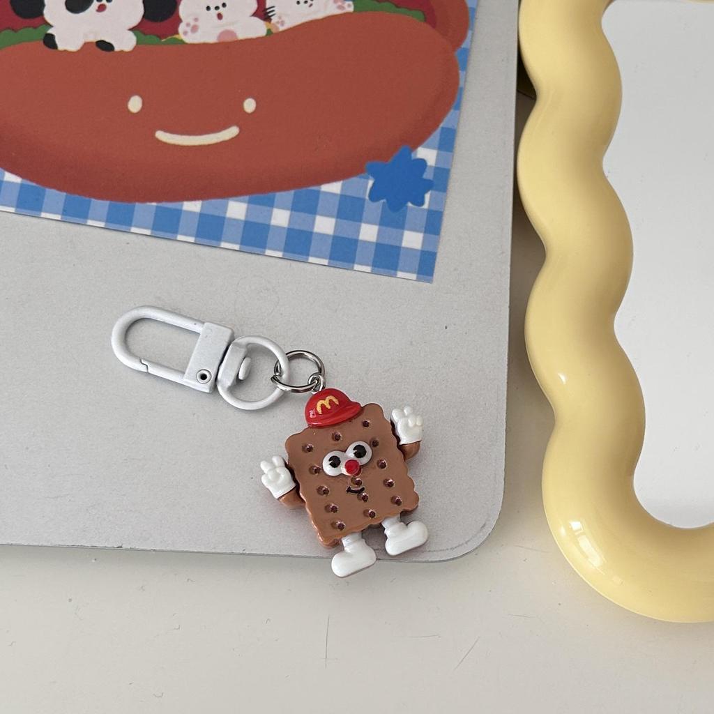Белый брелок для ключей G72 Button Hands and Feet Cookie Keychain - милый аксессуар в форме сырного печенья