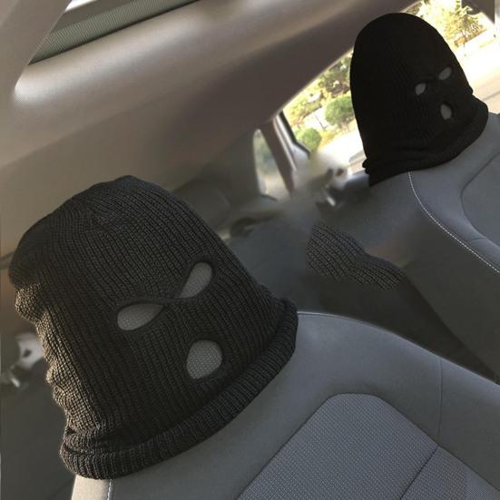 Чехол на автомобильное сиденье, забавный вязаный головной убор с 3 отверстиями, автомобильные противоугонные предупреждающие аксессуары