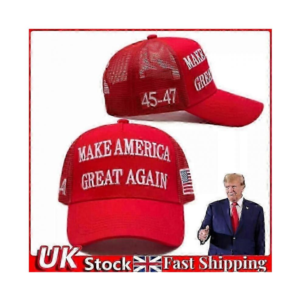 Trump 2024 Maga Red Hat 45-47 Baseball Cap Make America Great Again with USA Flag