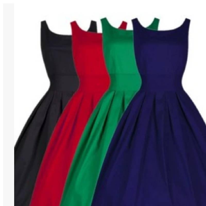 Patchwork Cotton Blend Sleeveless Dress Round Neck Flared Hem For Beach Parties