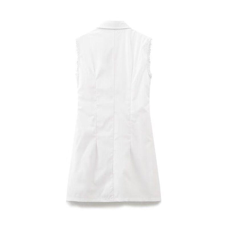 Fashion Style 2024 Spring/Summer New Arrival Women's Clothing Stylish Easiest for Match Shoelace Poplin Shirt Dress 7521319