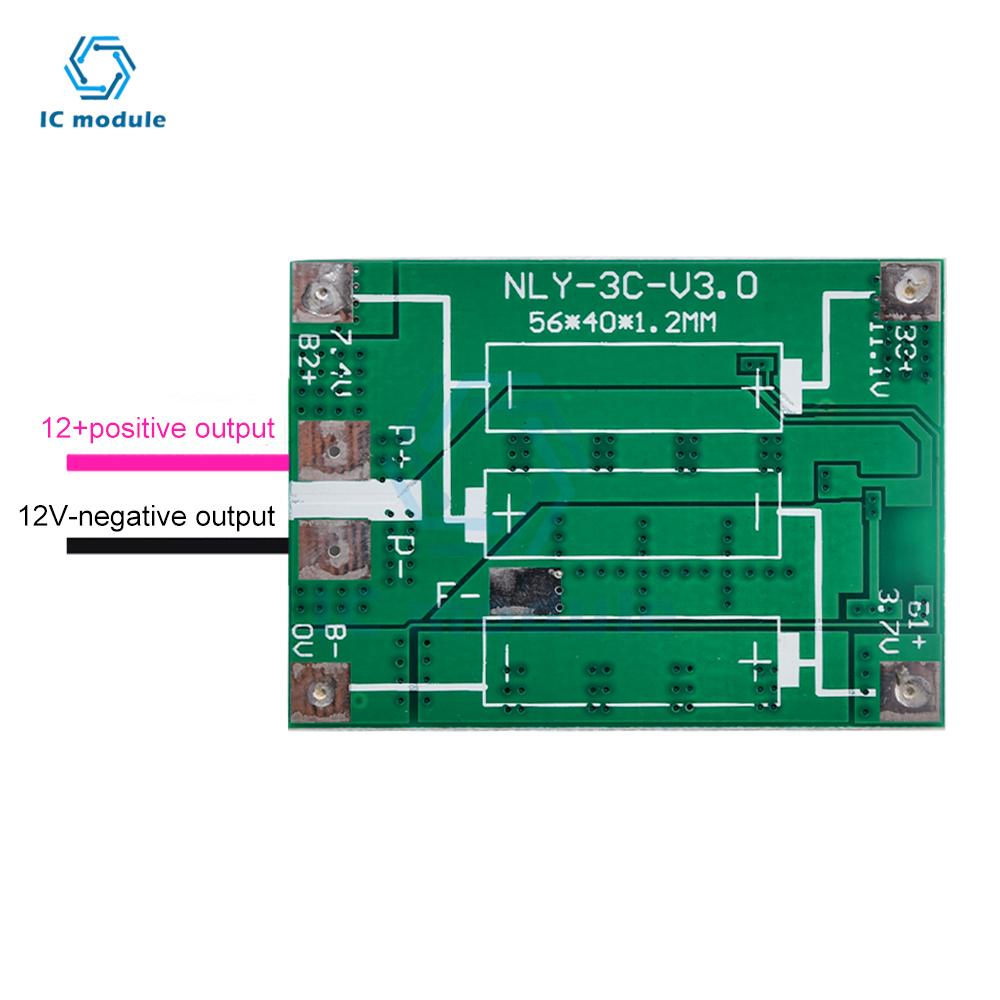 Плата защиты аккумулятора BMS 3S 12V 40A Плата зарядного устройства литиевой батареи Плата BMS PCB с балансировкой заряда