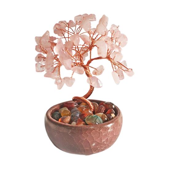 Хрустальное дерево ручной работы, целебное хрустальное украшение, домашний декор, настольное хрустальное дерево в горшке для удачи, позитивной энергии, богатства, исцеления Рейки