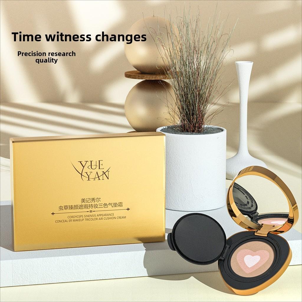 Air Cushion BB Cream Natural Brightening Concealer Oil Control Waterproof Permanent Fixed Liquid Foundation Daily Makeup Set Women's Fashion Makeup