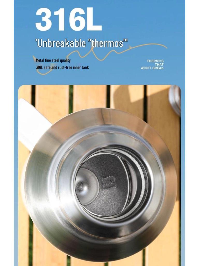 Qi Hu 316 Stainless Steel Insulated Water Bottle, Large Capacity for Home, Outdoor, or Dorm Use.