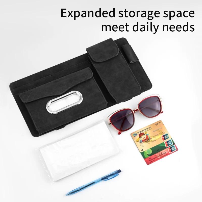 4-в-1 солнцезащитный козырек для автомобильных очков, многофункциональное хранилище, волшебная бумажная коробка для солнцезащитных очков, сумка для салфеток, аксессуары для салона автомобиля