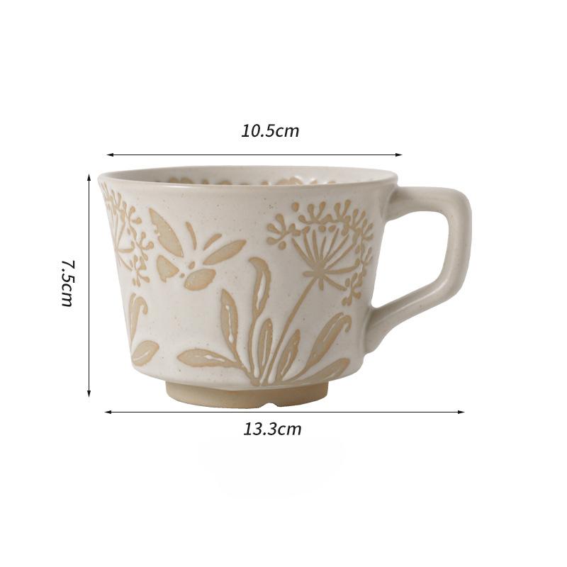 Coarse Pottery Hand-Painted Ceramic Milk Coffee Cup High Value Breakfast Cup High Value Retro