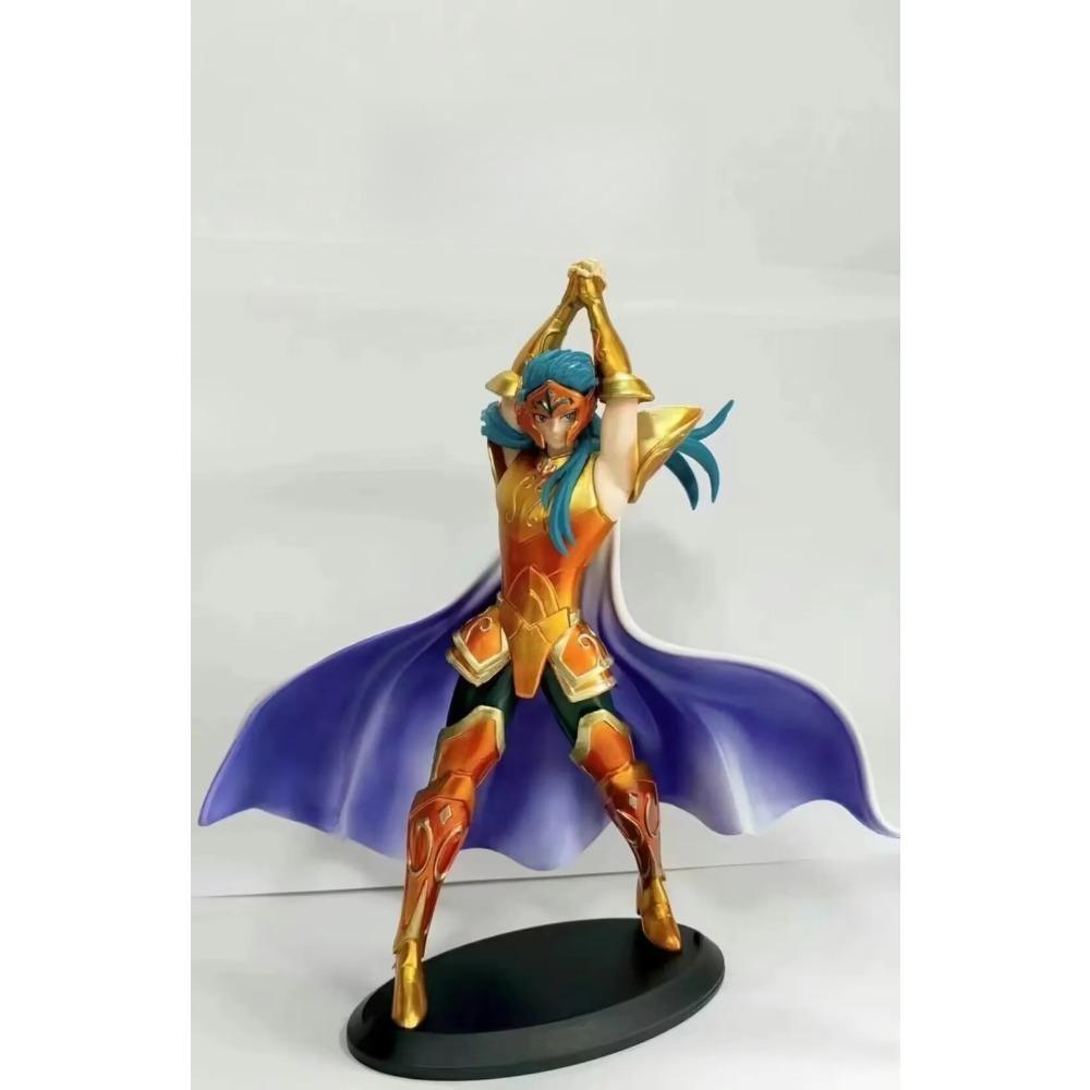Cheap  Anime Gold Saint Seiya Aquarius Aries Pisces  aquarius Cancer Leo PVC Action Figure Collectible Model Toy 19-21cm