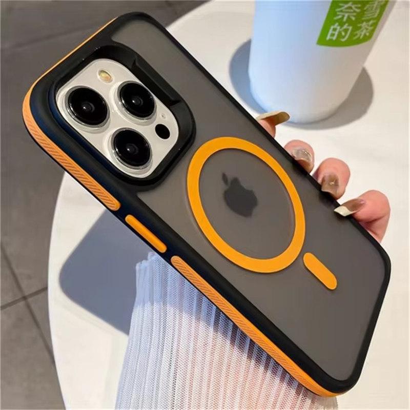 Роскошная рамка цветной матовый полупрозрачный магнитный чехол для Magsafe для iPhone 16 15 14 13 12 11 Pro Max Plus беспроводной зарядный чехол