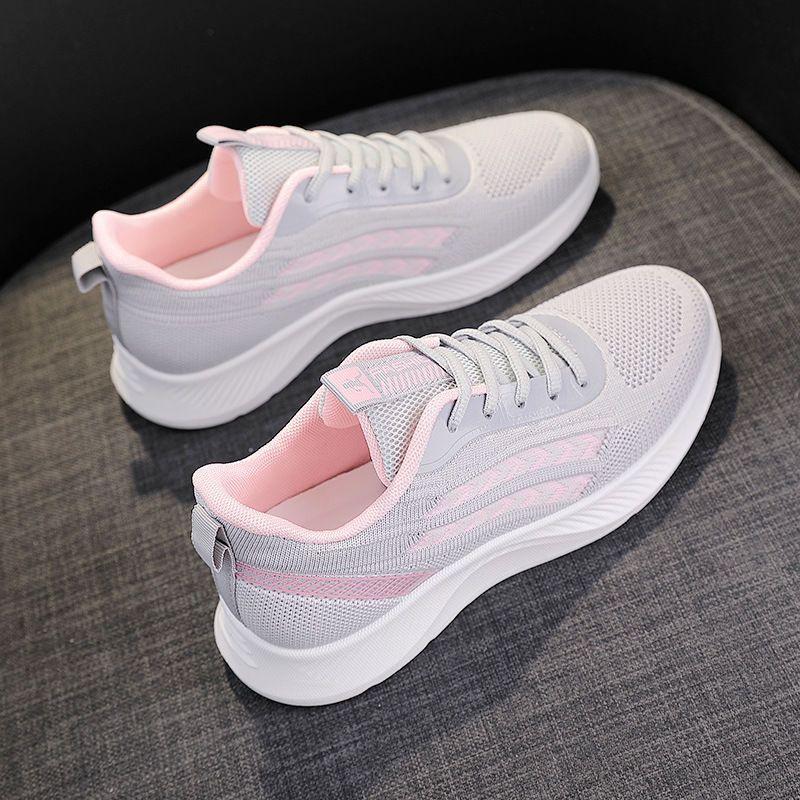 Flying Woven Women's Shoes Spring and Summer New Casual Wearproof Soft Bottom Lightweight Breathable Sneaker