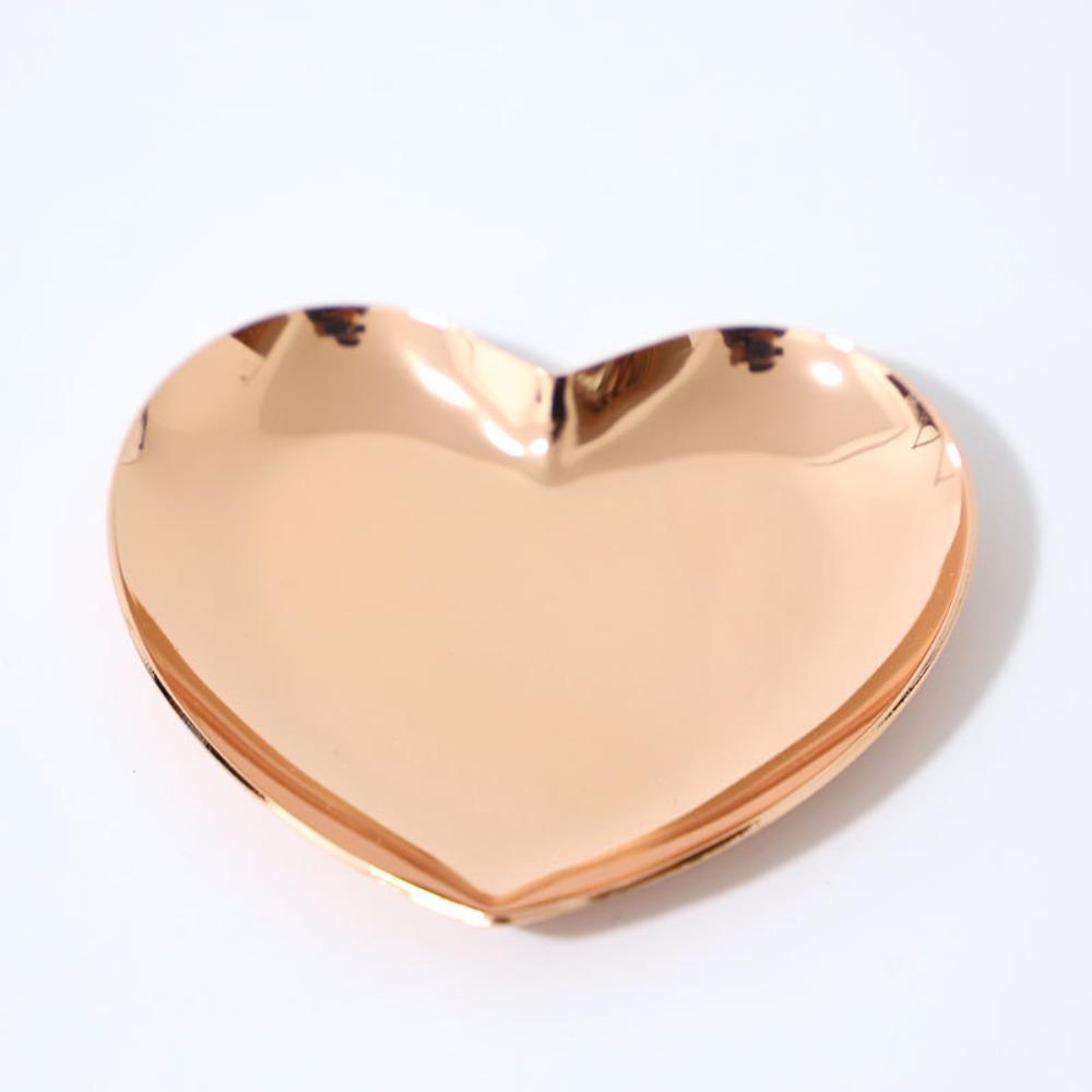 Heart-shaped Jewelry Storage Tray Golden Jewelry Display Tray Jewelry Storage