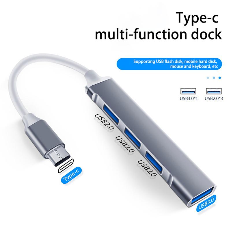Usb C Hub 3.0 Type C 4 Port Multi Usb Splitter Adapter Otg Pc Computer