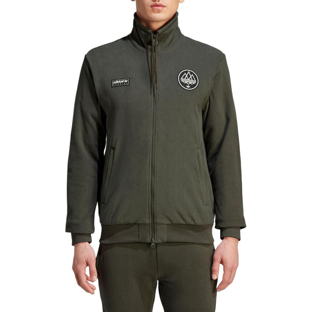 Adidas Originals Tockholes Logo Label Stand Collar Fleece Sports Jacket Men Jacket HT5397