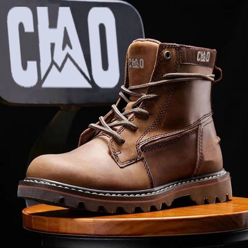 2024 2024 2024 Cow Leather Boots Men Lace Up Ankle Boots Platform Shoes Autumn Winter Ladies Shoes Outdoor Vintage Boots for Men